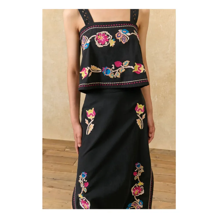 Phaedra Top de algodón orgánico | Negro- Imagen del producto n°3