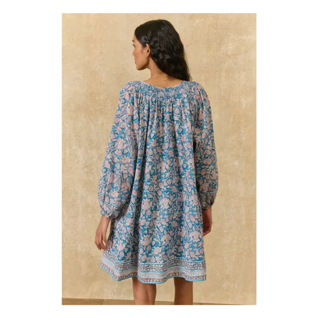 Vestido Janice de algodón orgánico | Azul