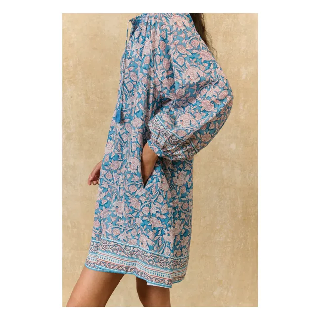 princess polly baby blue dress Artisanal Adult Hand Embroider Mexican Dress: Organic Cotton Boho – Colours  of Mexico main image 1