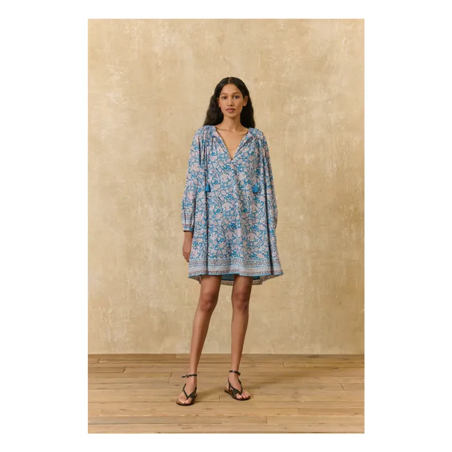 Vestido Janice de algodón orgánico | Azul