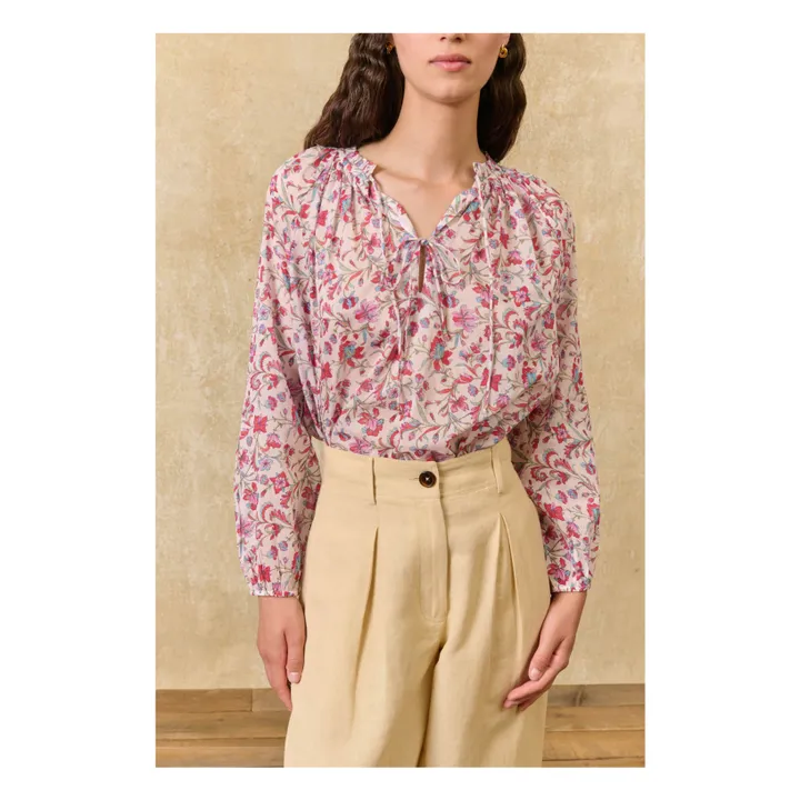 Pantalones Federica de lino y algodón | Marfil- Imagen del producto n°3