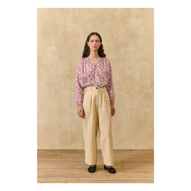 Pantalon Federica Lin et Coton | Ivoire