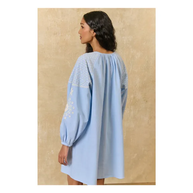 Vestido Janice de algodón orgánico | Azul