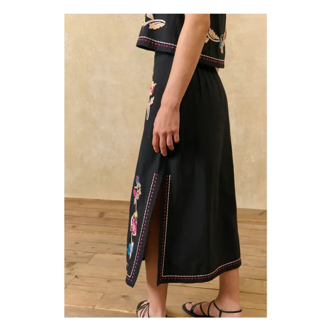 Gonna in cotone biologico Amaranth | Nero