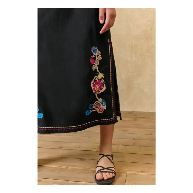 Falda de algodón orgánico Amaranto | Negro