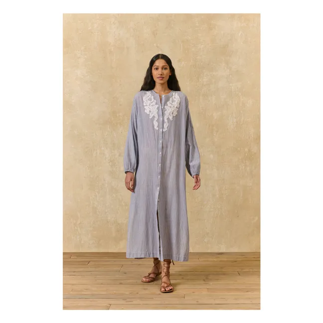 Robe Rayures Flavie Coton Bio | Bleu