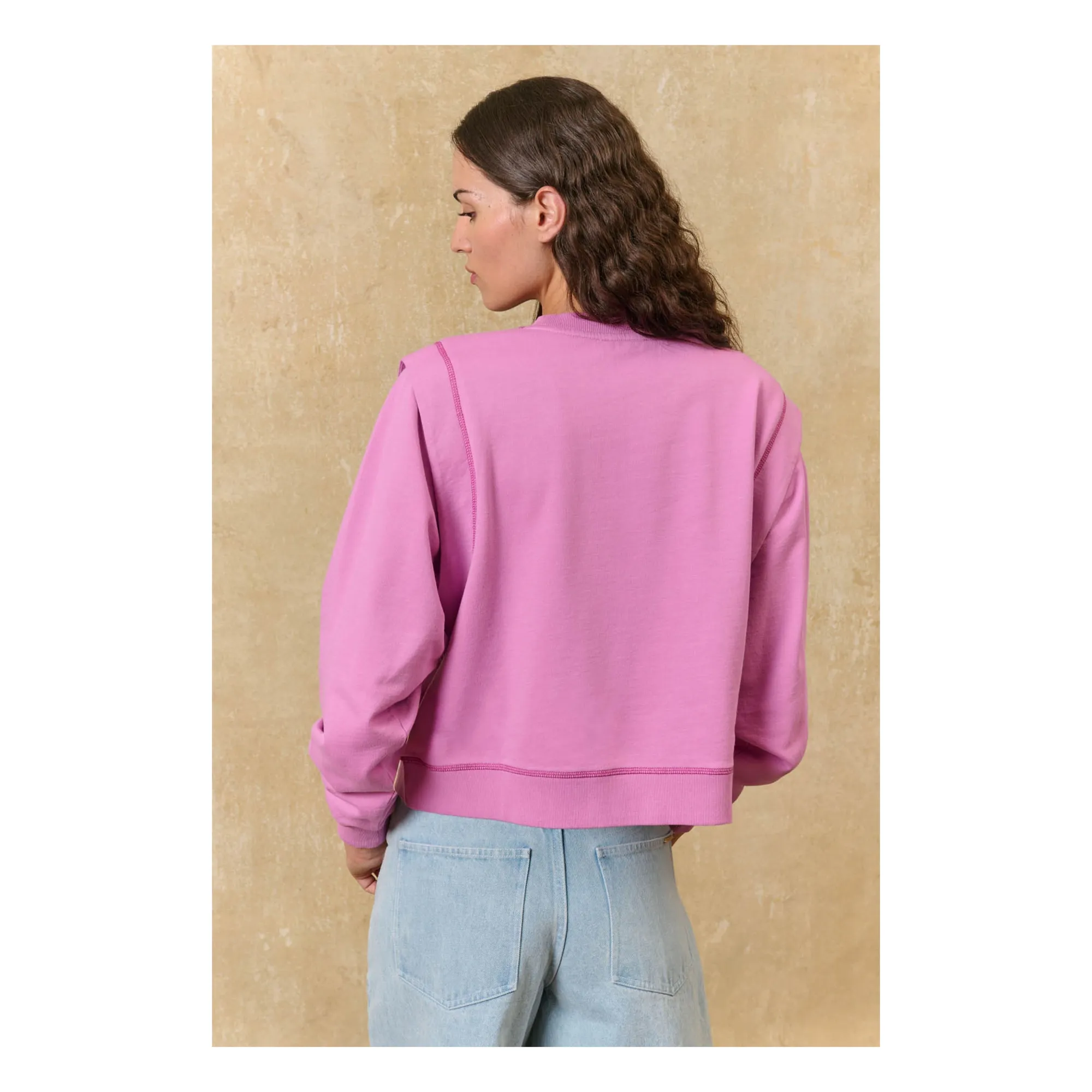 Sweat Ostrea Coton | Rose fuschia- Image produit n°5