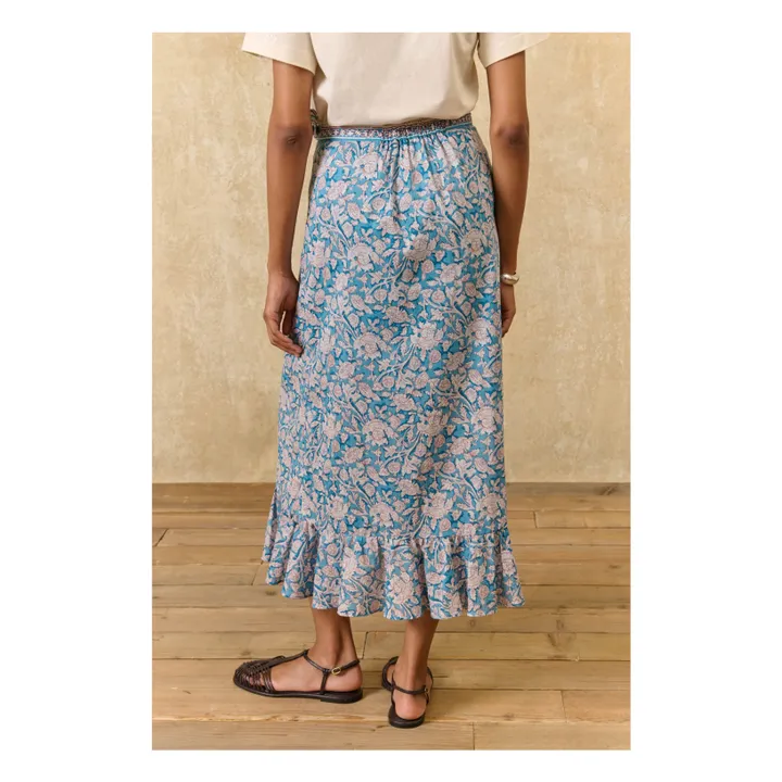 Falda Imelda Algodón orgánico | Azul- Imagen del producto n°4