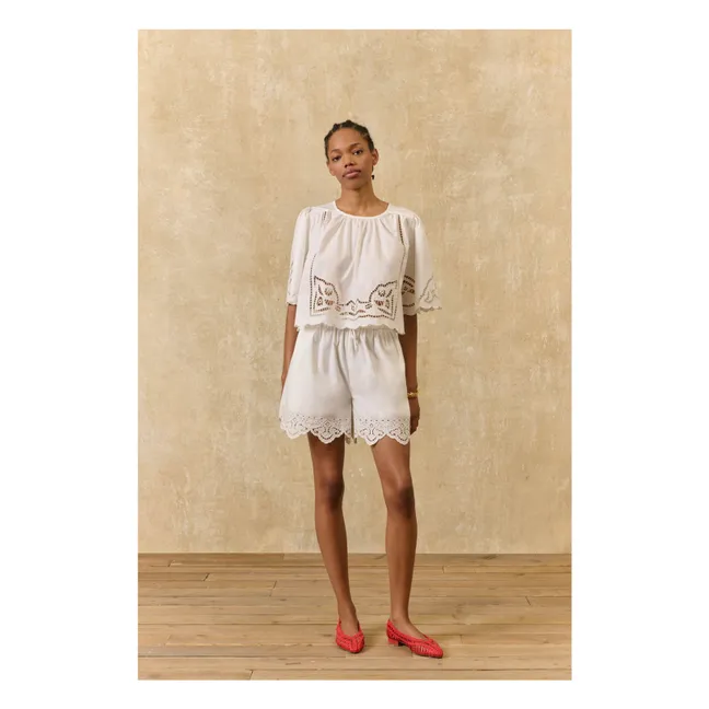 Blusa Louvia de algodón orgánico | Blanco