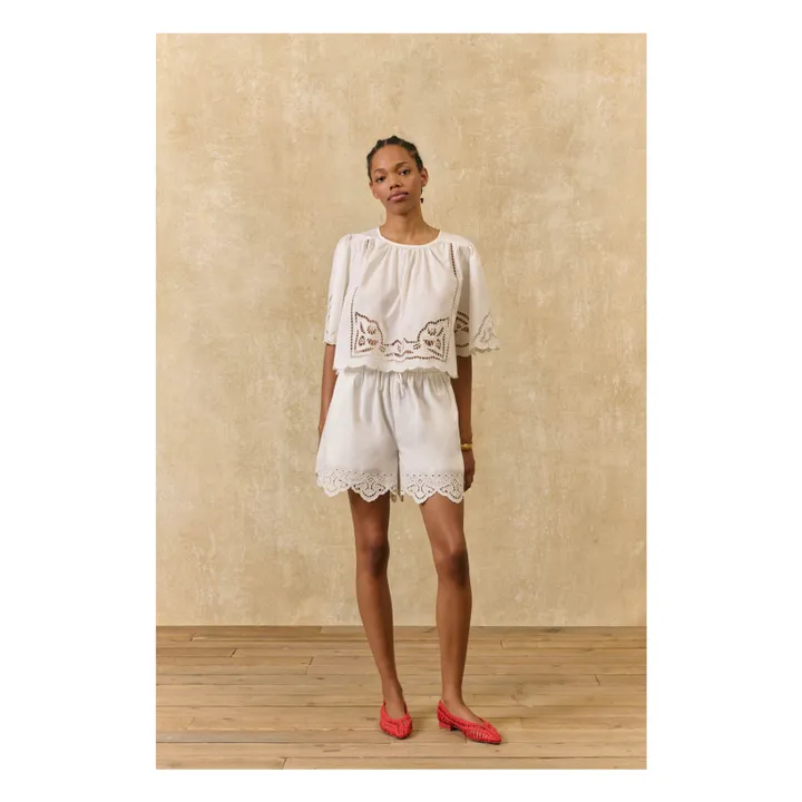 Blusa Louvia de algodón orgánico | Blanco- Imagen del producto n°6