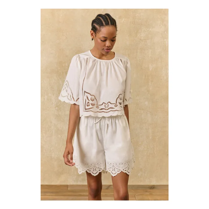 Blusa Louvia de algodón orgánico | Blanco- Imagen del producto n°5