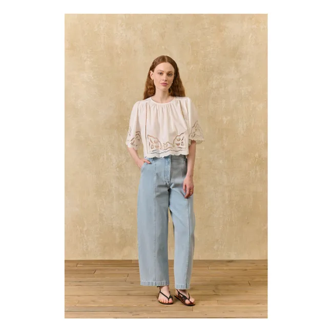 Blusa Louvia de algodón orgánico | Blanco