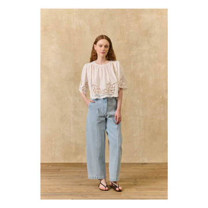 Blusa Louvia de algodón orgánico | Blanco- Imagen del producto n°2