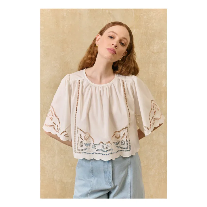 Blusa Louvia de algodón orgánico | Blanco- Imagen del producto n°1