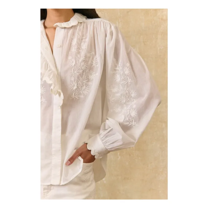 Blusa Cora de algodón orgánico | Blanco- Imagen del producto n°3