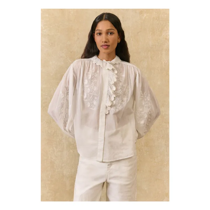 Blusa Cora de algodón orgánico | Blanco- Imagen del producto n°2
