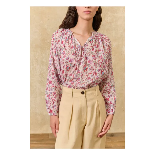 Nicoliana Organic Cotton Blouse | Pink