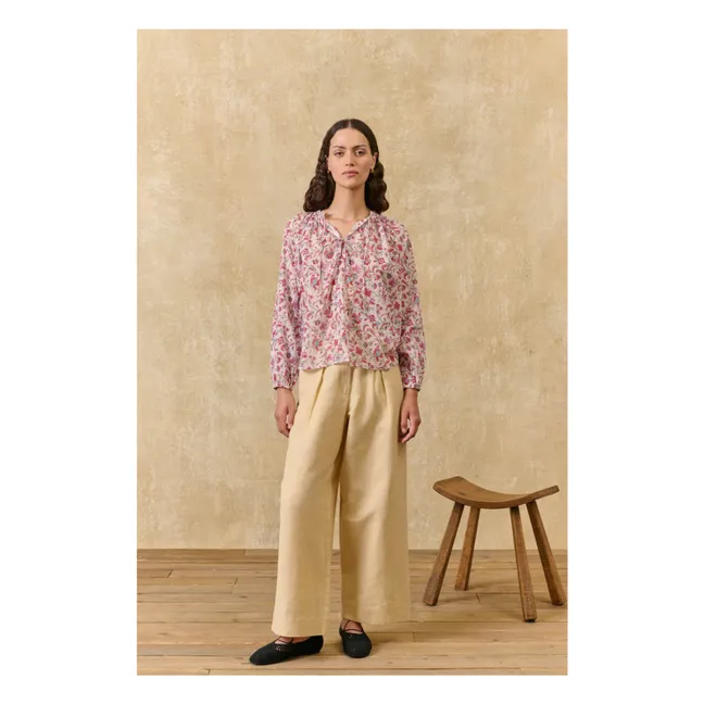 Nicoliana Organic Cotton Blouse | Pink