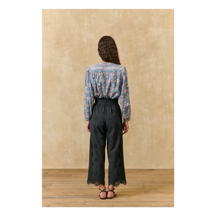 Blusa Jane de algodón orgánico | Azul- Imagen del producto n°4