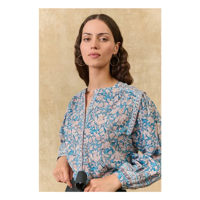 Blusa Jane de algodón orgánico | Azul