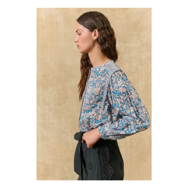 Jane organic cotton blouse | Blue