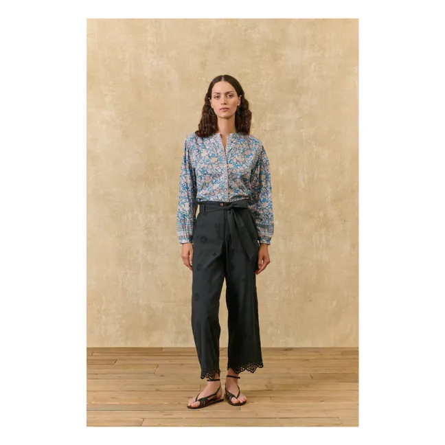 Jane organic cotton blouse | Blue