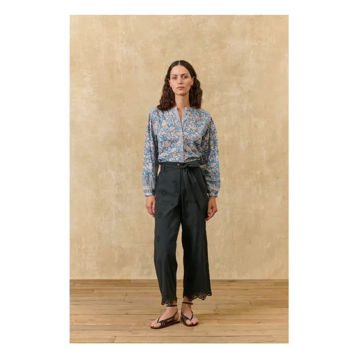 Blusa Jane de algodón orgánico | Azul- Imagen del producto n°1