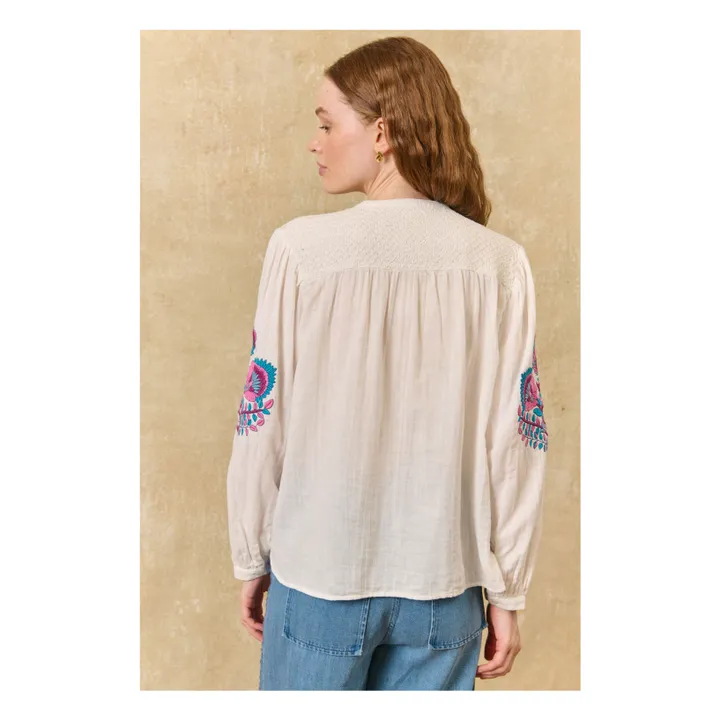 Blusa Jeanne de algodón orgánico | Blanco- Imagen del producto n°5