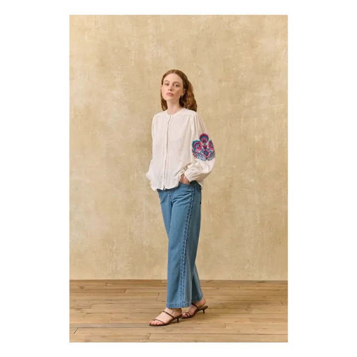 Blusa Jeanne de algodón orgánico | Blanco- Imagen del producto n°2