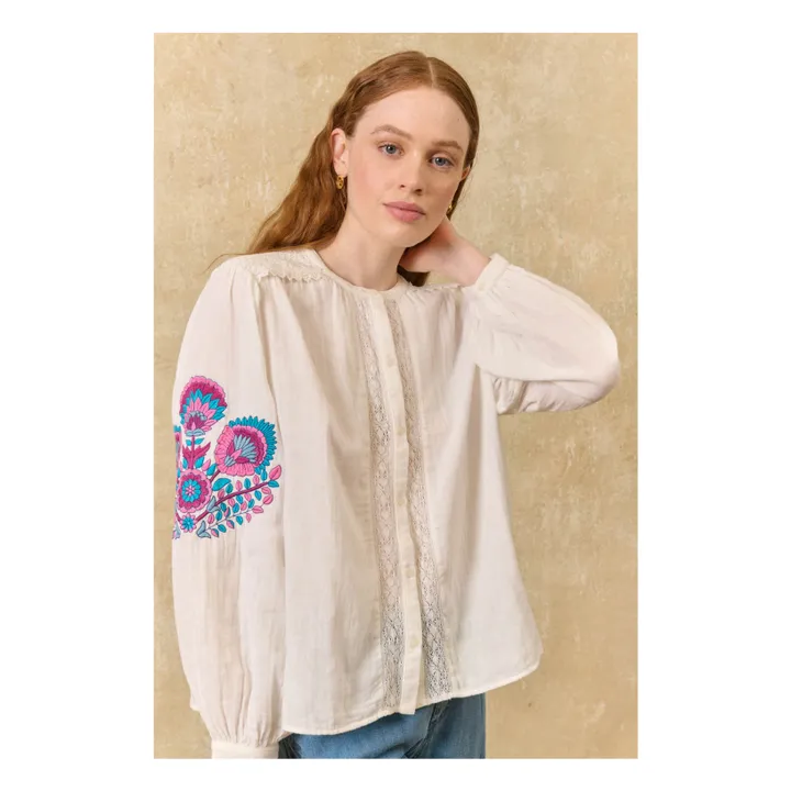 Blusa Jeanne de algodón orgánico | Blanco- Imagen del producto n°1
