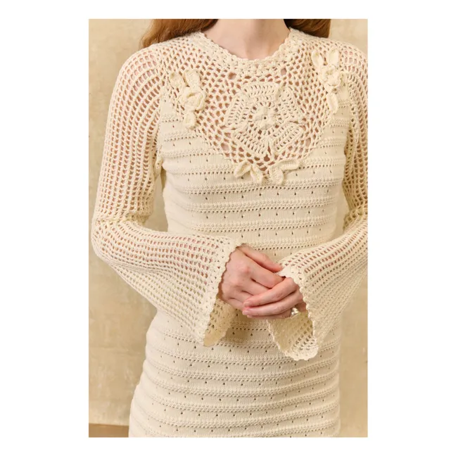 Vestido de algodón Eleonora | Crema