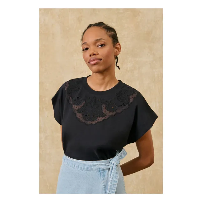 Camiseta de algodón Astralys | Negro