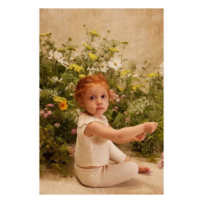 Legging Manou Maschenware | Cremefarben