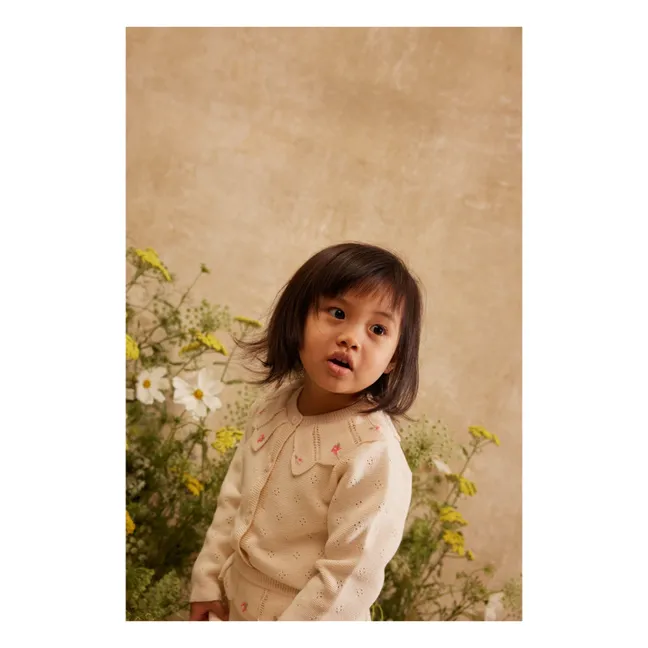 Weste Pointelle Mynalette | Cremefarben