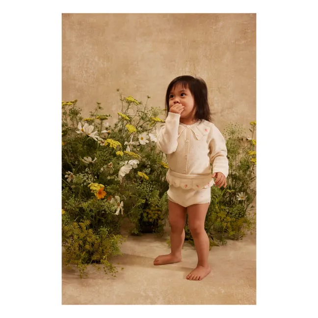 Weste Pointelle Mynalette | Cremefarben