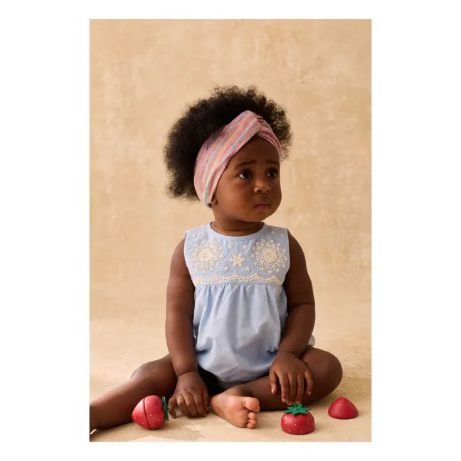 Barboteuse Nushan Coton Bio | Bleu