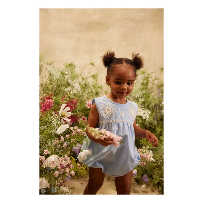 Barboteuse Nushan Coton Bio | Bleu