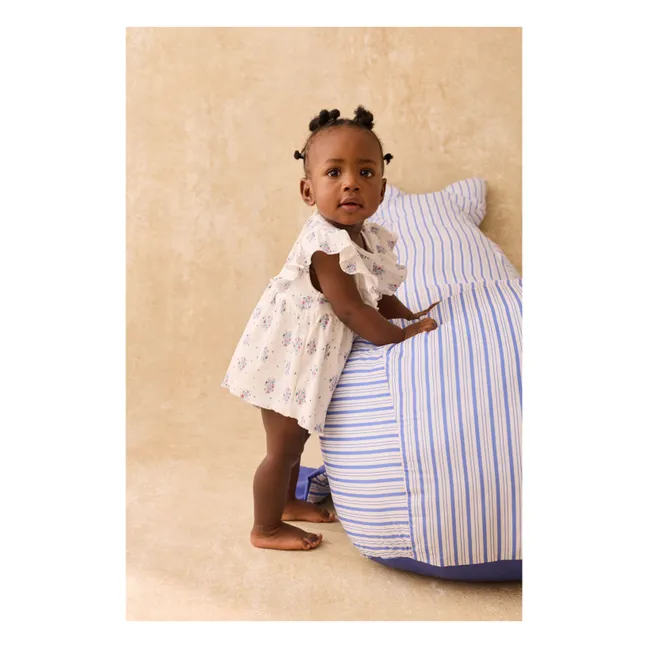 Robe Barboteuse Côtelée Lena Fleurie | Crème