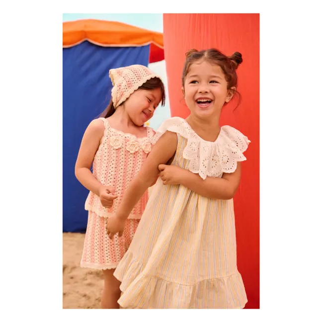 Bandeau Holly Rayé Maille | Rose