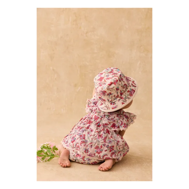 Gorro de algodón ecológico Lajik Floral | Crema