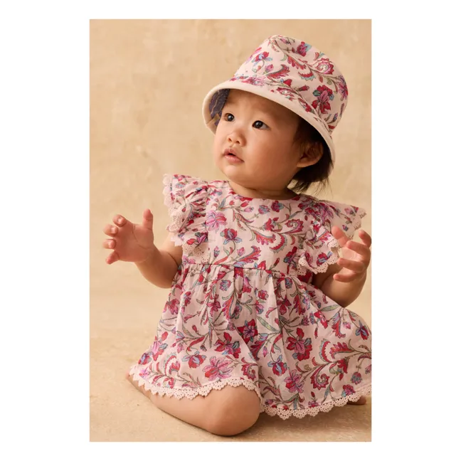 Chapeau Lajik Fleuri Coton Bio | Crème