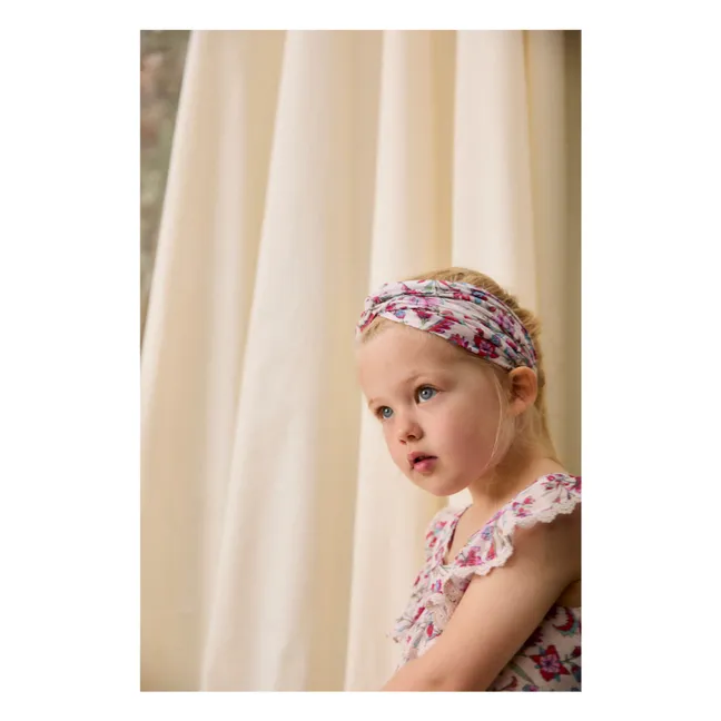 Bandeau Yuriria Fleuri Coton Bio | Crème