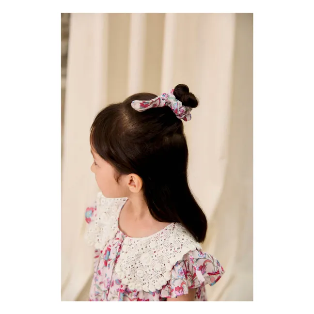 Chouchou Chloe Fleuri Fibras recicladas | Crema