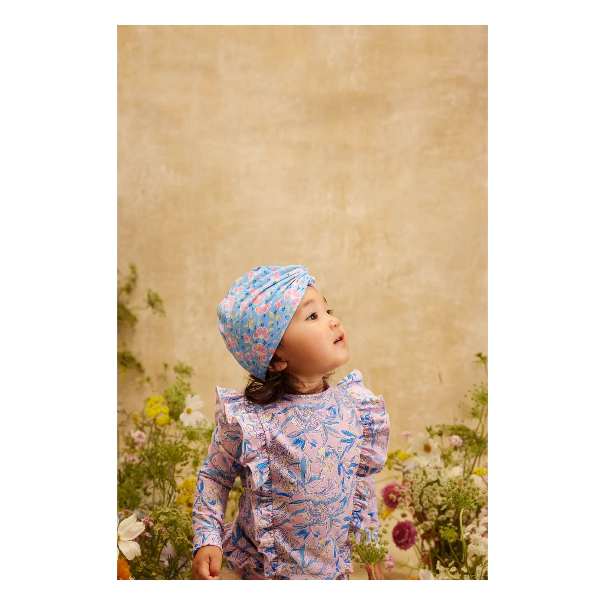 Bonnet de Bain Abina Fleuri Fibres Recyclées | Bleu- Image produit n°7