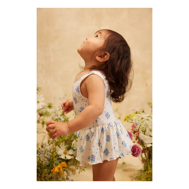 Kalinda Floral Waffle Skirt Swimsuit Recycled Fibers | Cream