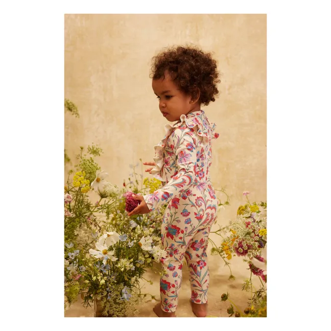 Combinaison de Bain Linette Fleurie Fibres Recyclées | Crème
