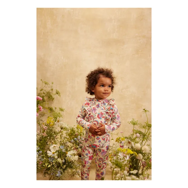 Combinaison de Bain Linette Fleurie Fibres Recyclées | Crème