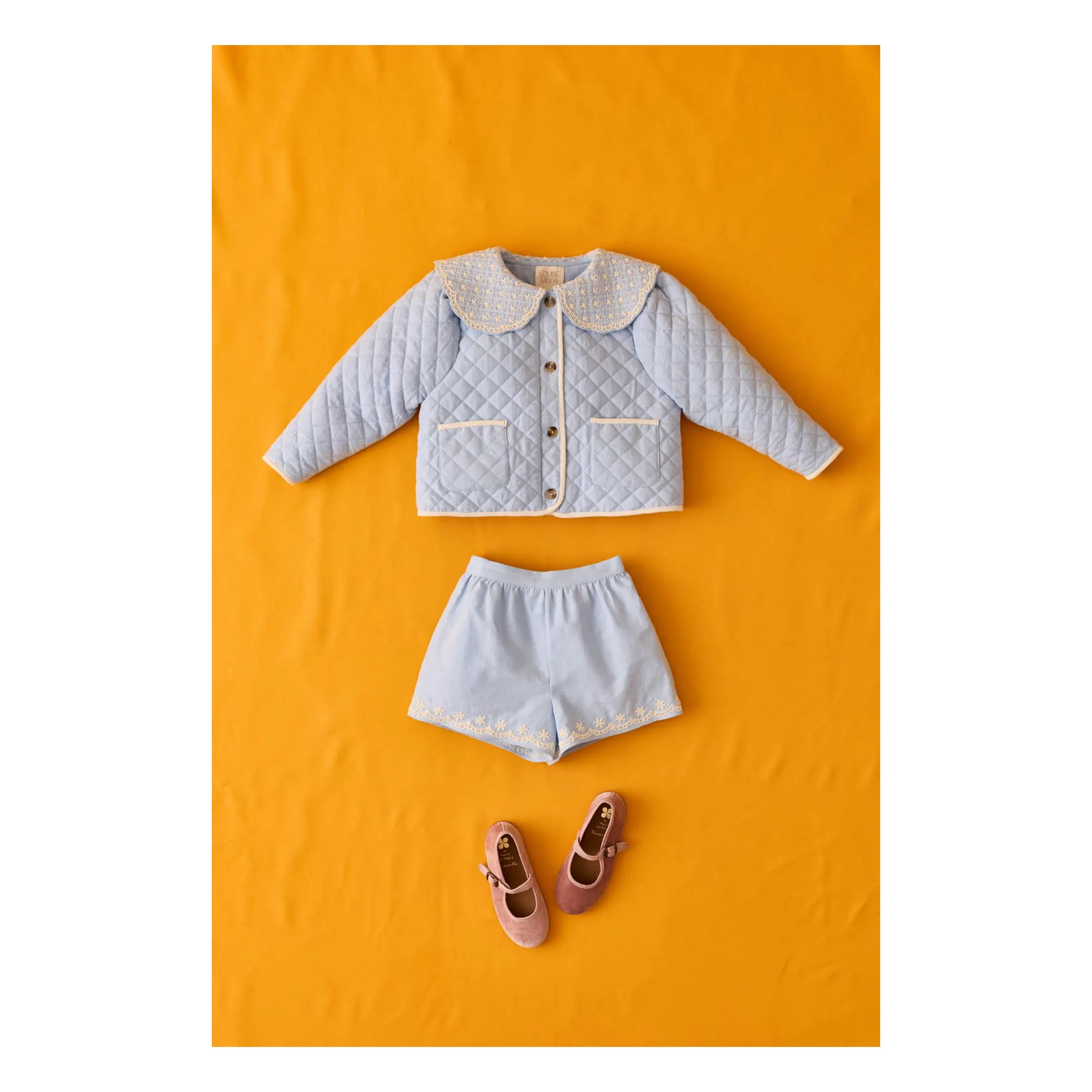 Veste Matelassée Augustina Coton Bio | Bleu- Image produit n°1