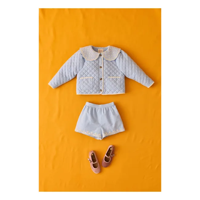 Augustina Organic Cotton Quilted Jacket | Blue