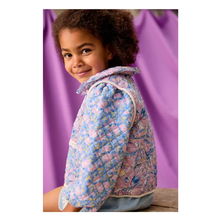 Joulia Fleurie Organic Cotton Quilted Jacket | Blue- Product image n°3